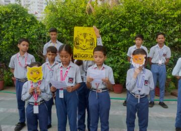 Special assembly on International tigers day...conducted by Sameer house.